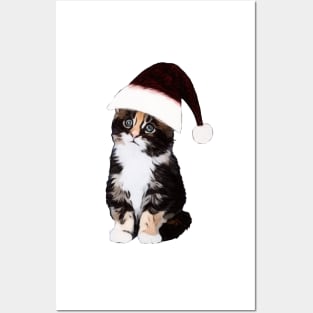 Christmas Cat In A Hat Art Posters and Art